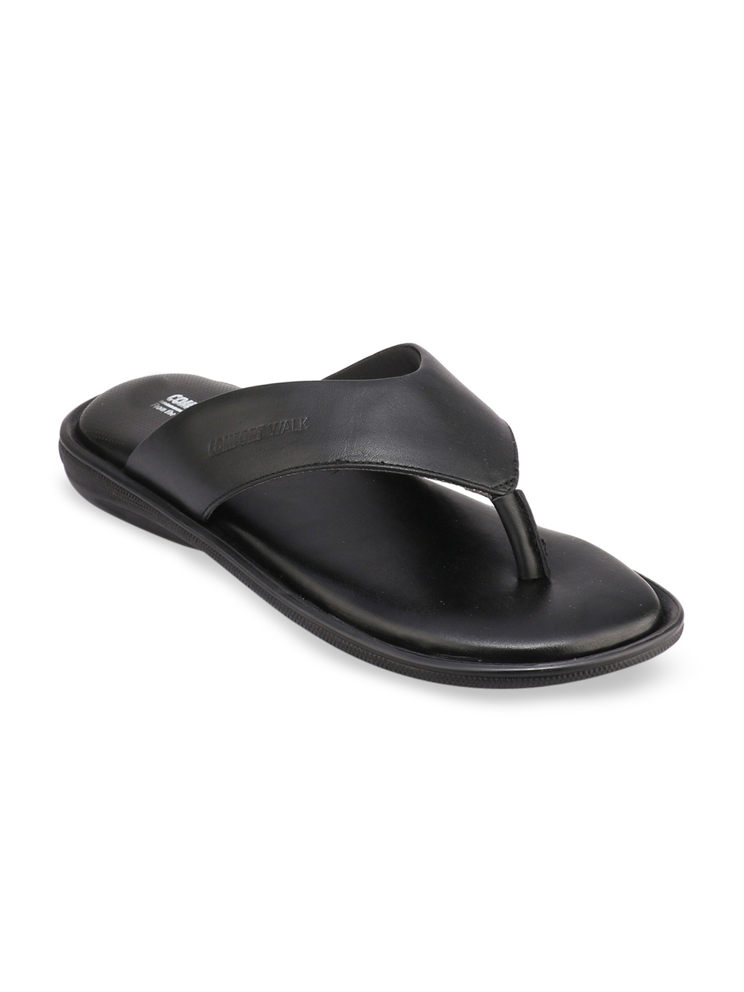 

Red Chief Men Black Solid Leather Comfort Sandals