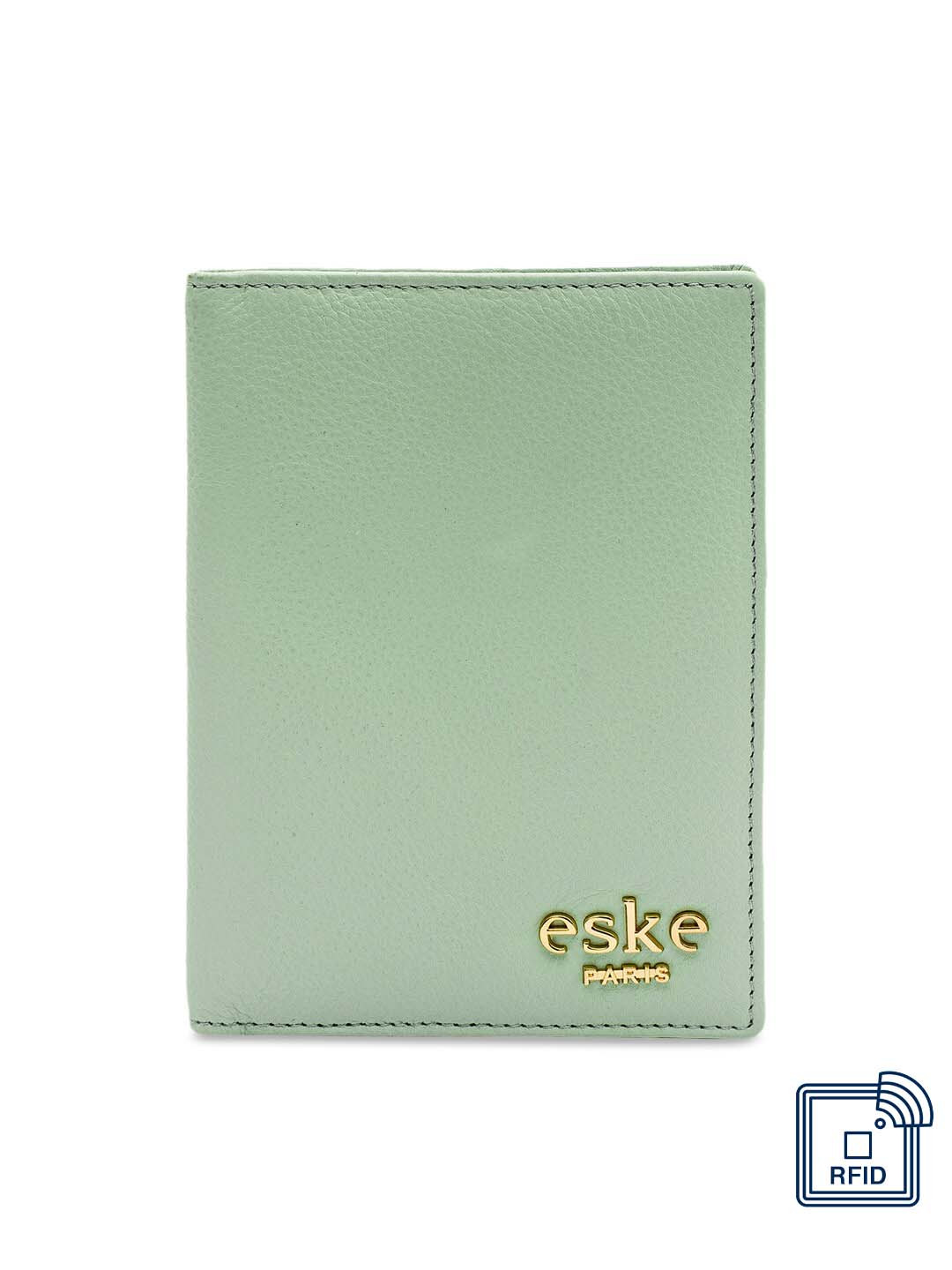

Eske Men Green Textured Genuine Leather Passport Cover