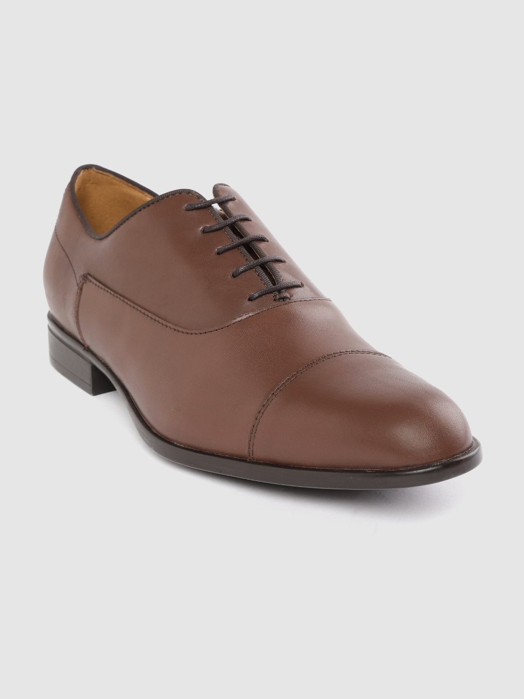 

Geox Men Brown Leather Solid Formal Oxfords