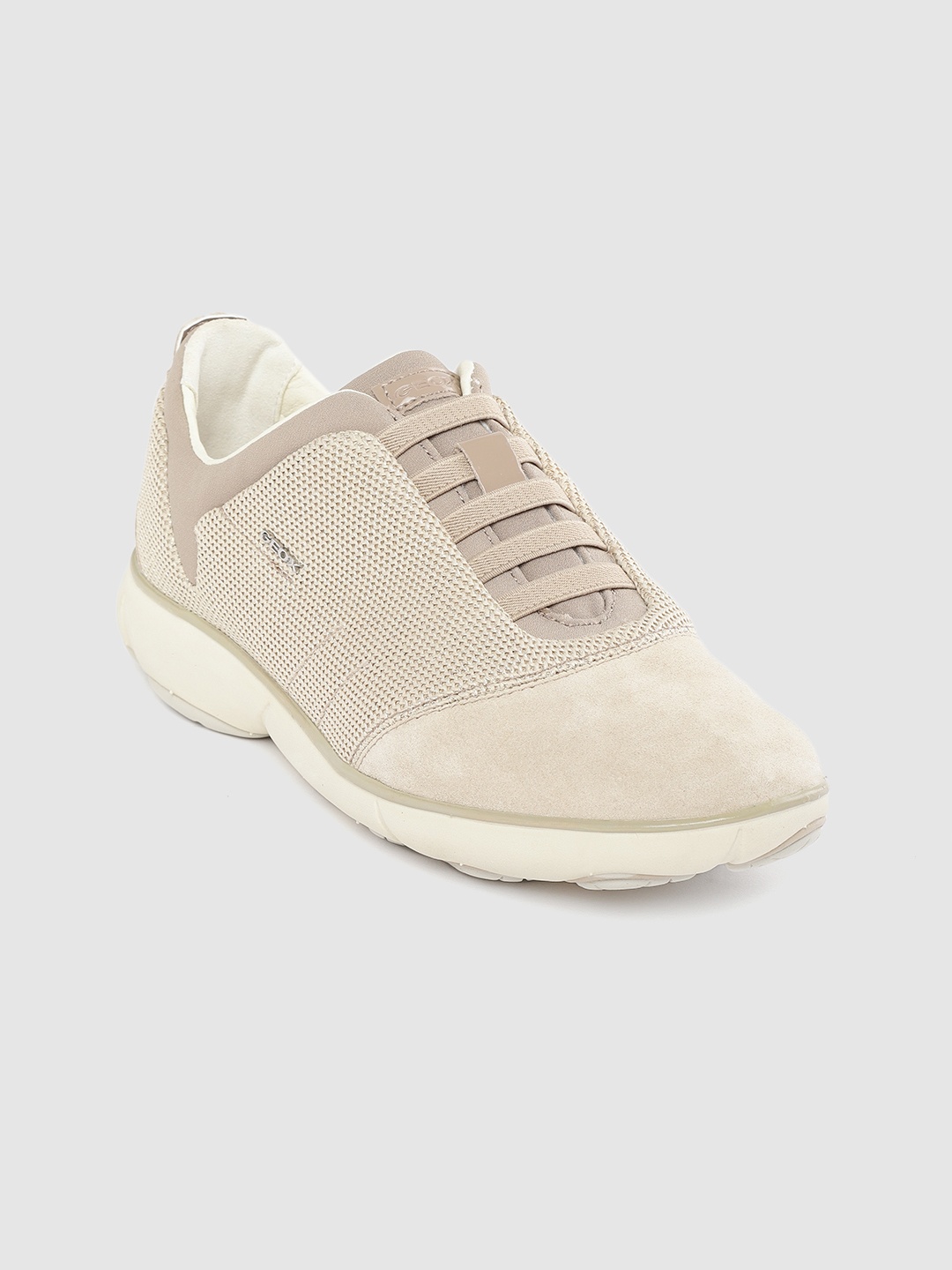 

Geox Women Beige Woven Design Slip-On Sneakers