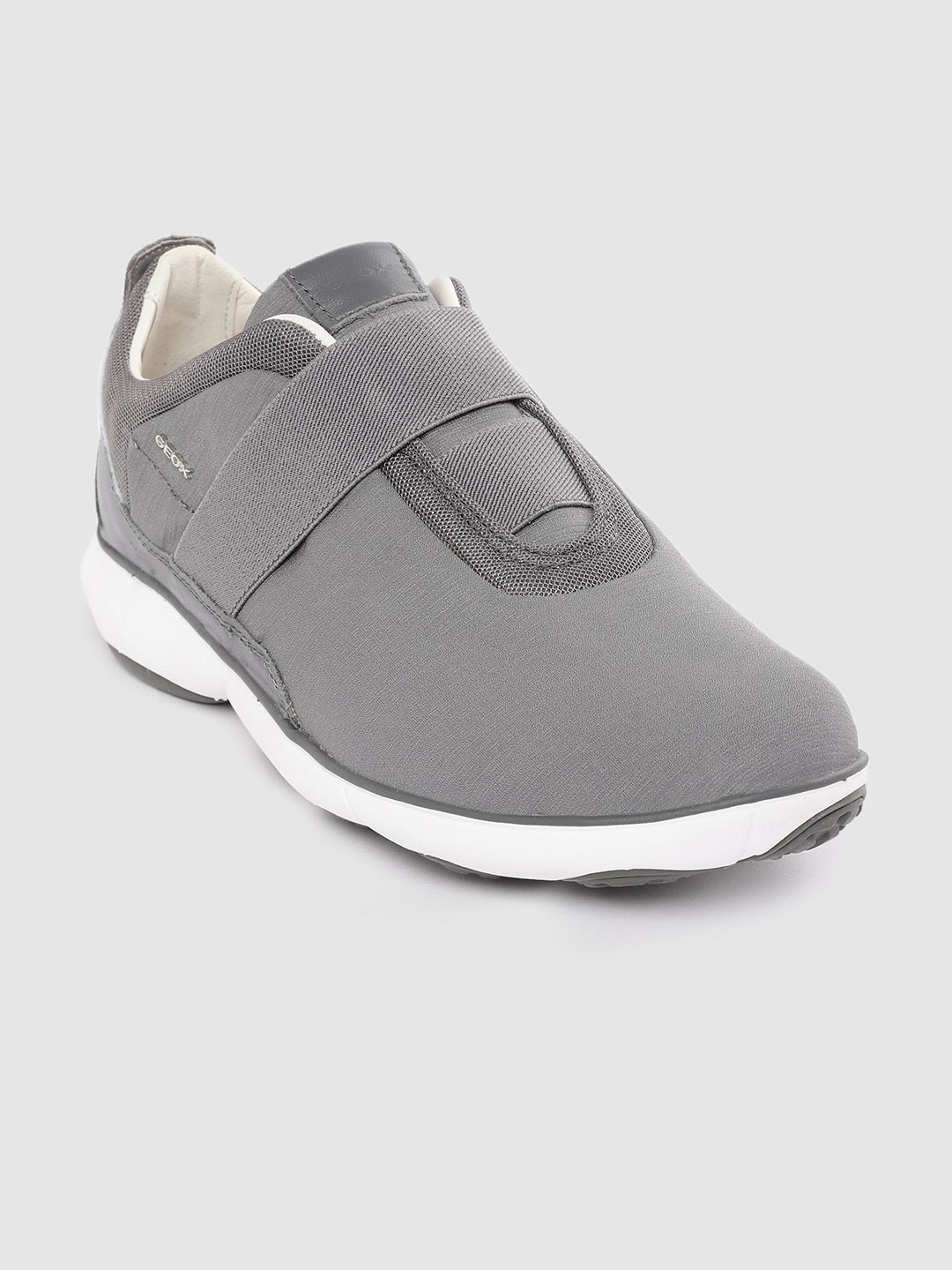 

Geox Men Grey Self-Striped Slip-On Sneakers