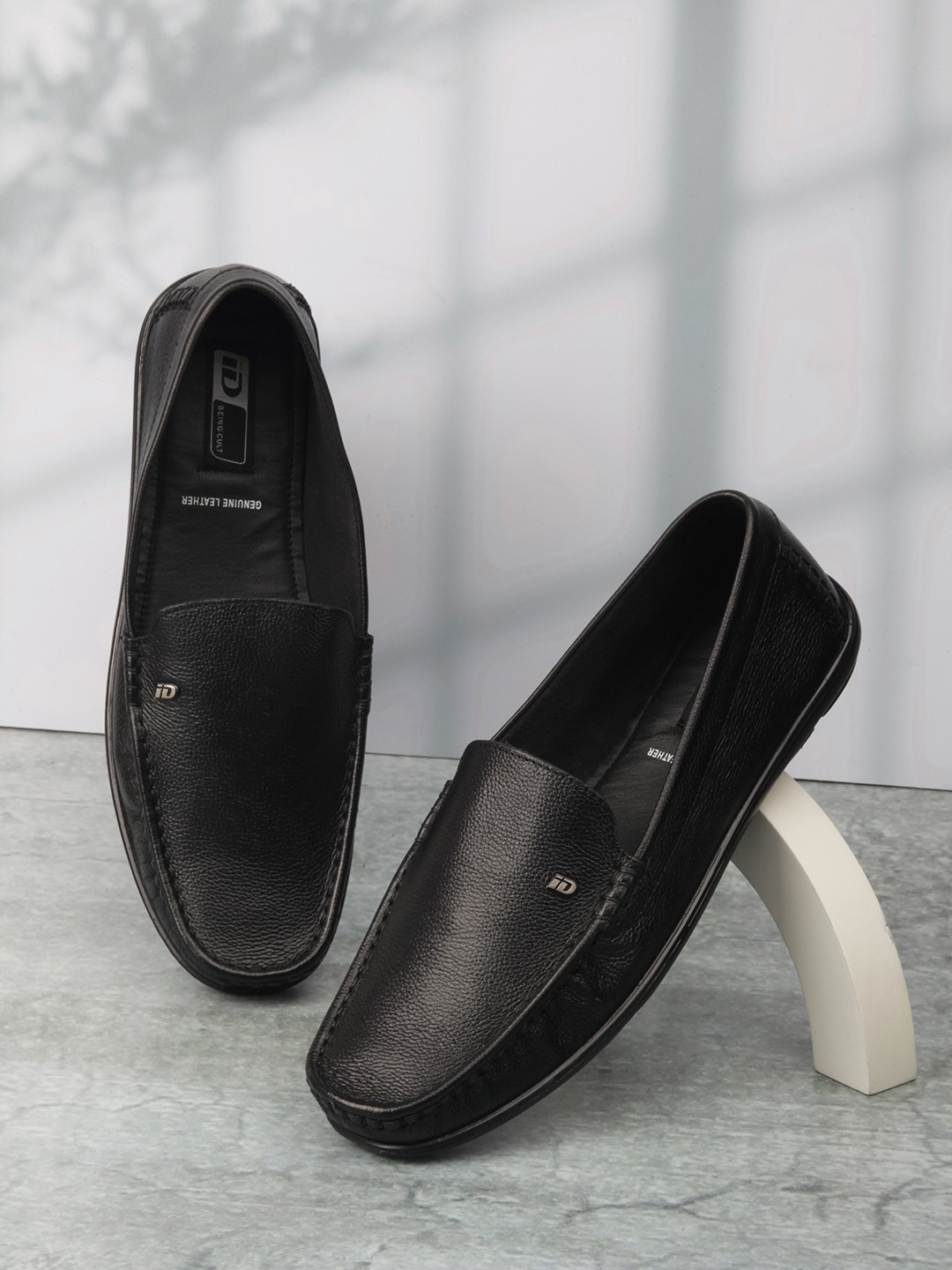 

ID Men Black Genuine Leather Loafers