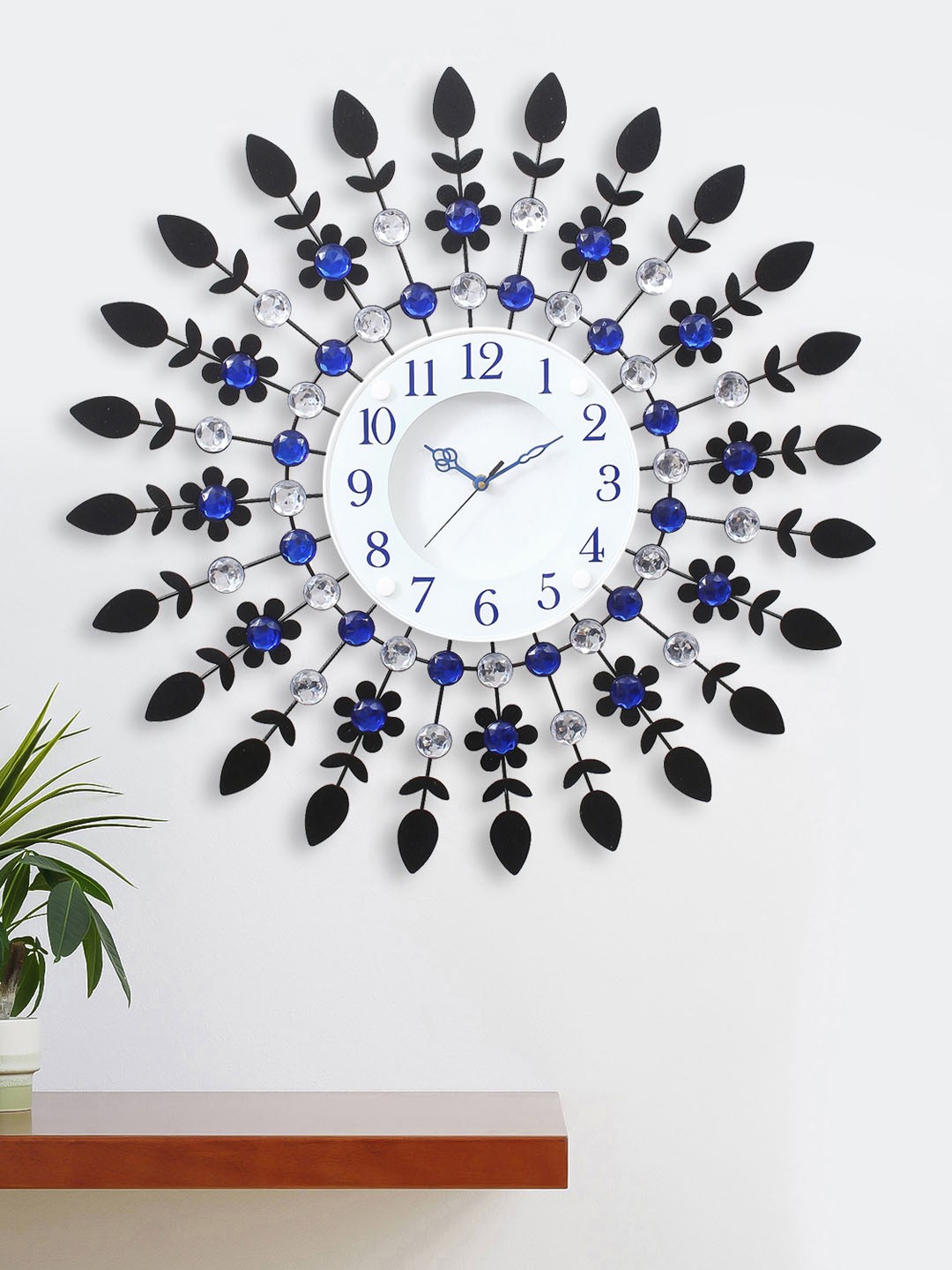 

eCraftIndia White Handcrafted Round Solid Analogue Wall Clock 60 cm