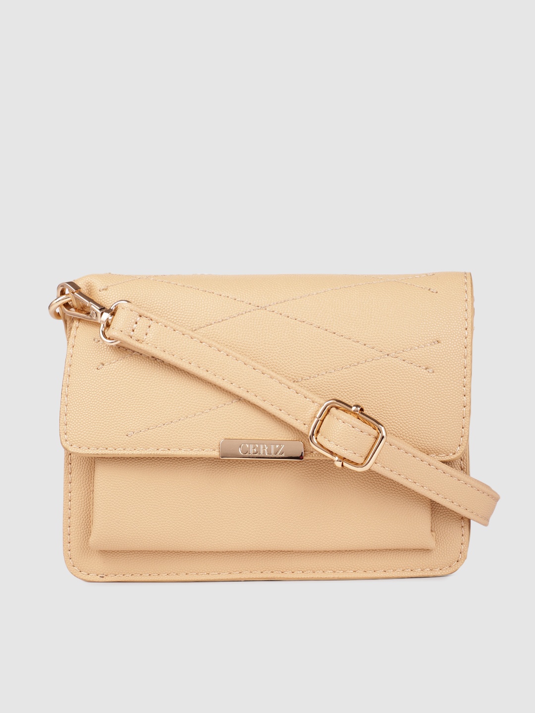 

CERIZ Yellow Solid Sling Bag With Detachable String Strap