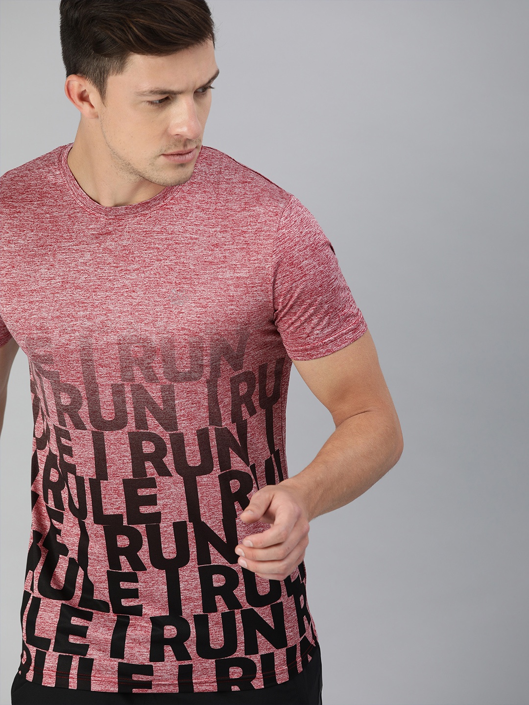 

WROGN ACTIVE Men Maroon Printed Round Neck T-shirt