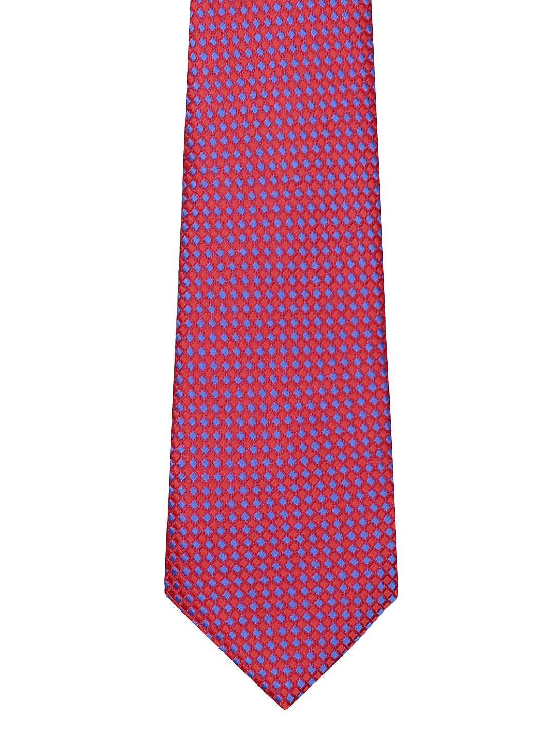 

INVICTUS Men Coral Red Woven Design Broad Tie