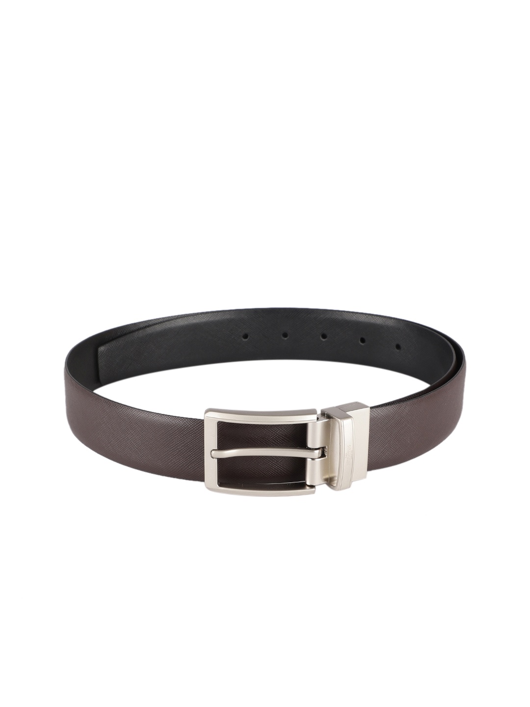

INVICTUS Men Black & Brown Textured Reversible Leather Belt