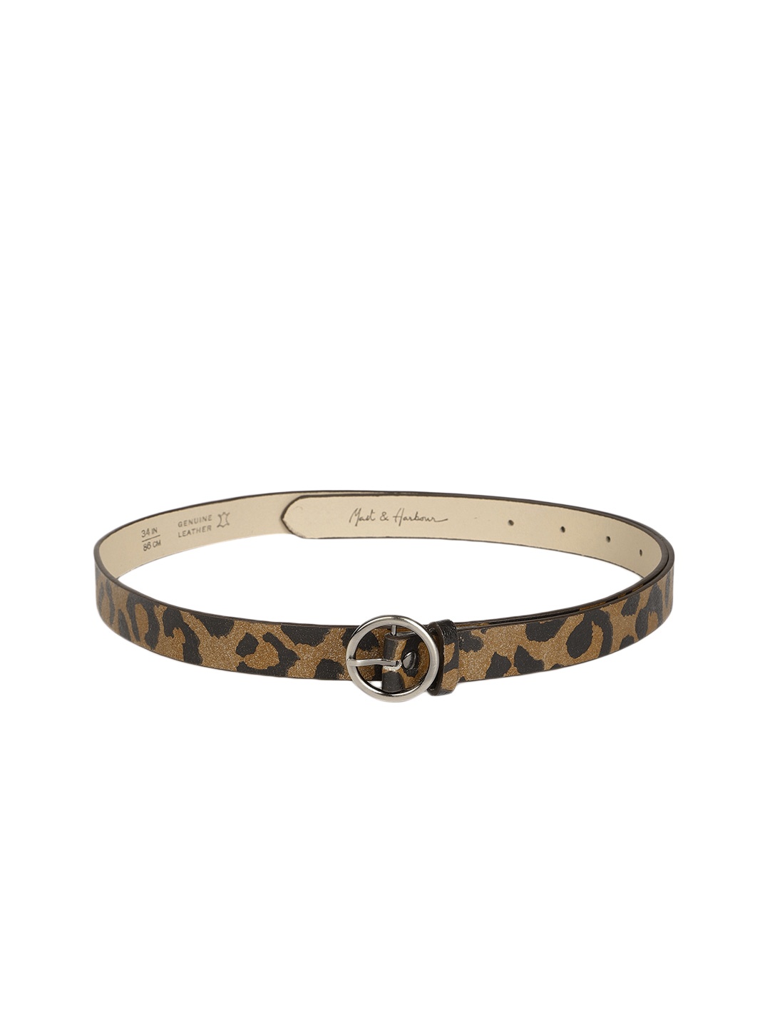 

Mast & Harbour Women Brown & Black Printed Leather Belt