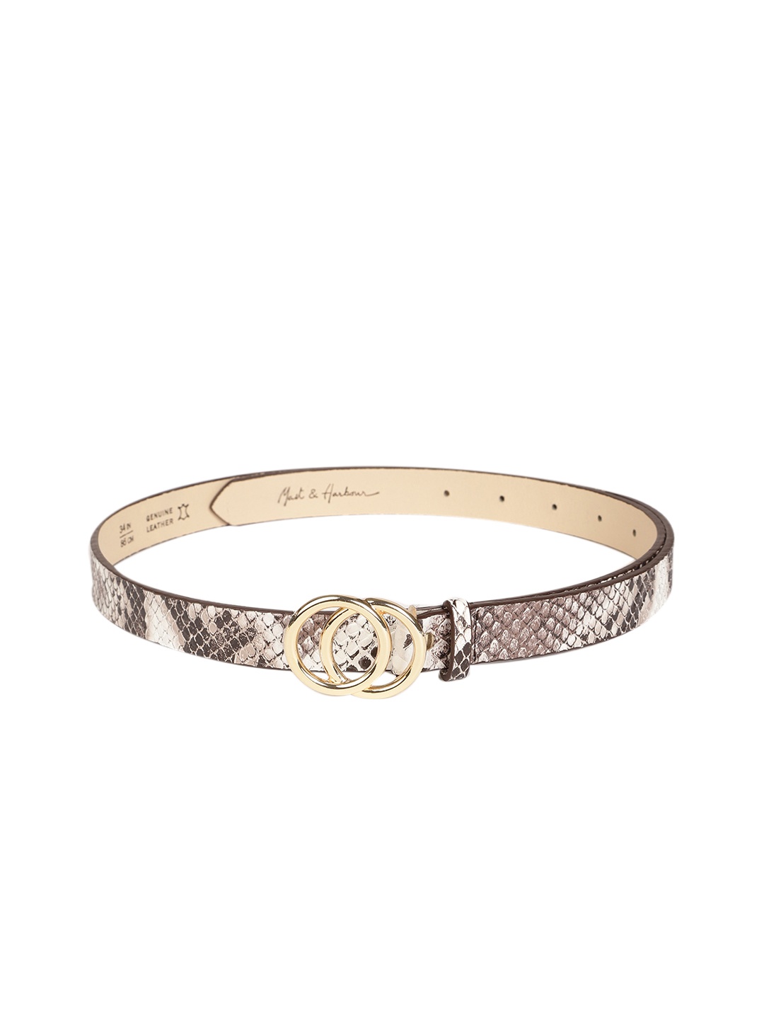 

Mast & Harbour Women Brown Textured Leather Belt