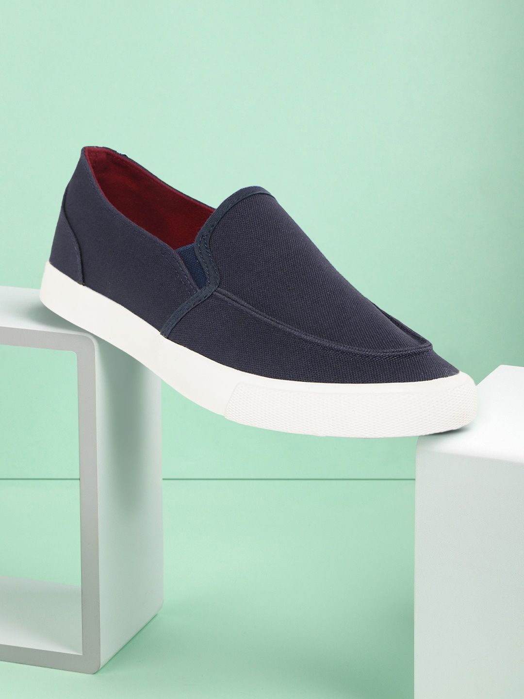 

Mast & Harbour Men Navy Blue Slip-On Sneakers