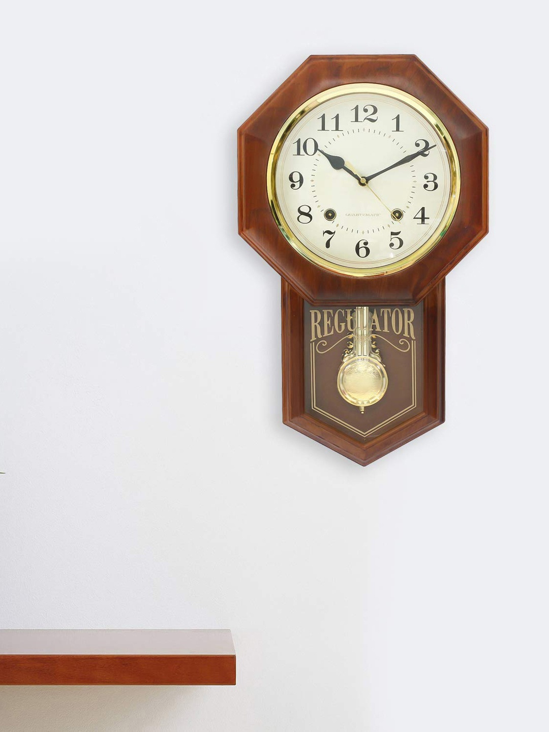 

eCraftIndia Brown Geometric Analogue Wall Clock
