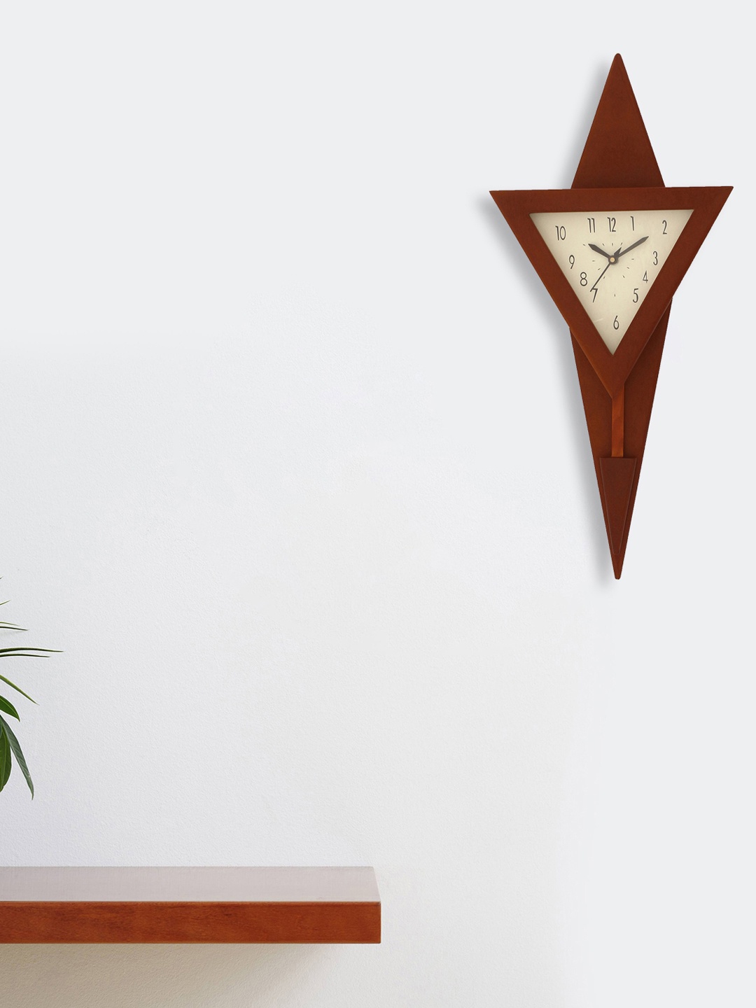 

eCraftIndia Brown & Beige Geometric Solid 26 x 58 CM Analogue Wall Clock