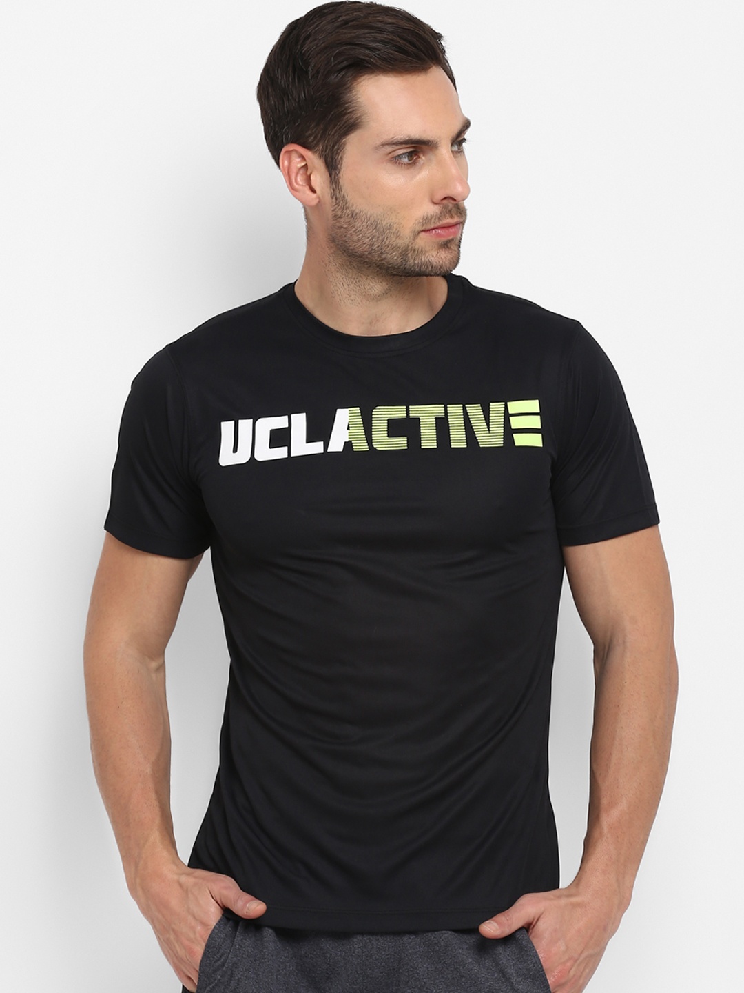 

UCLA Men Black Printed Round Neck T-shirt