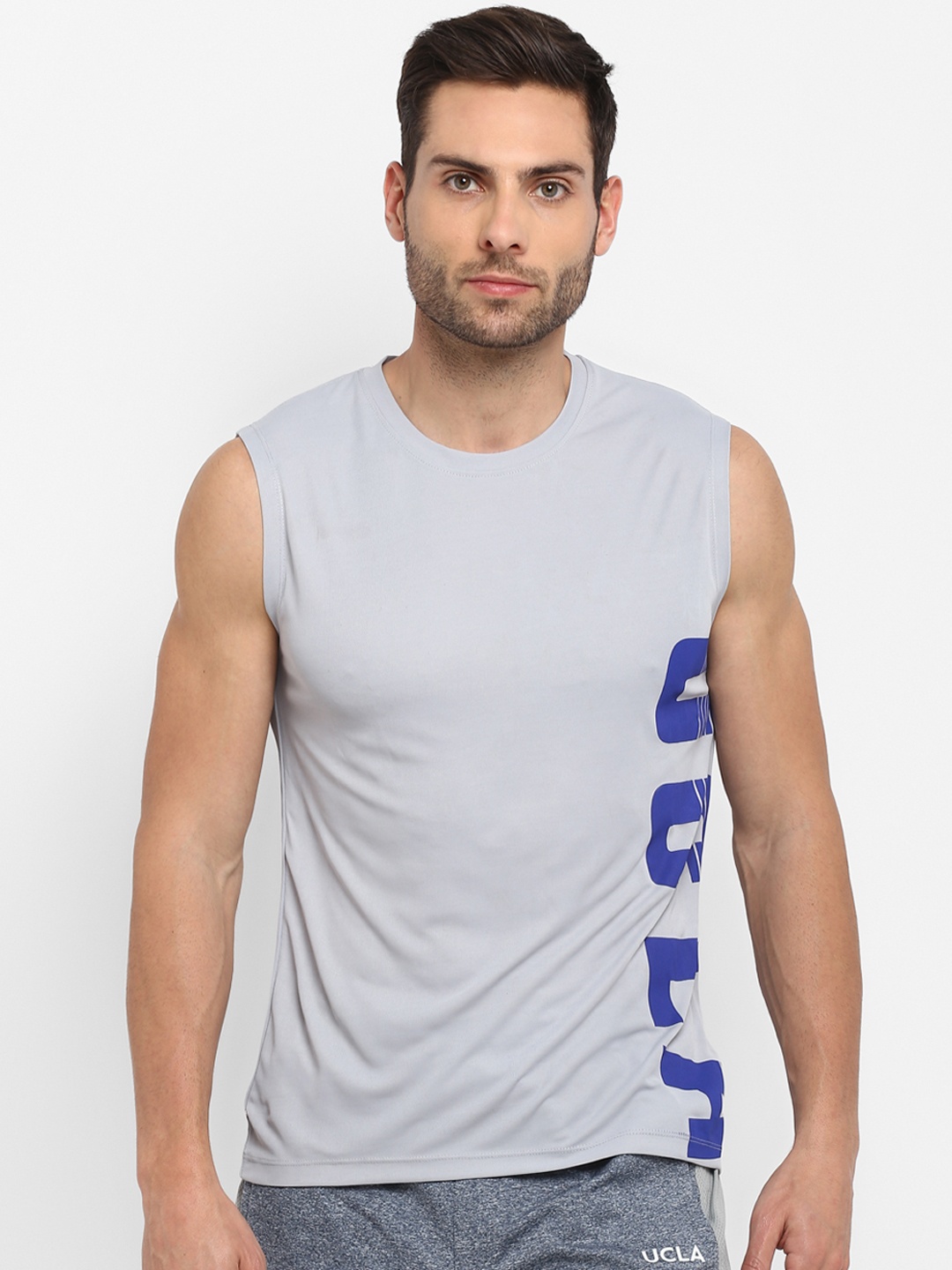 

UCLA Men Grey Printed Round Neck T-shirt