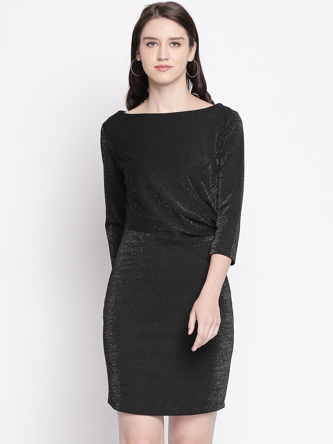 

Forever Glam by Pantaloons Women Black Solid Sheath Dress