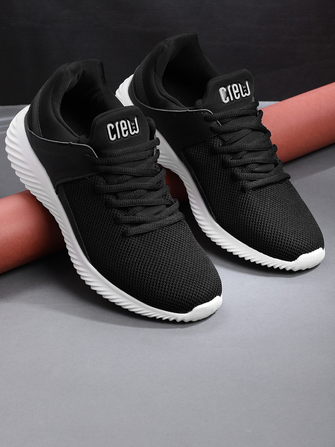 

Crew STREET Men Black Synthetic Running Shoes