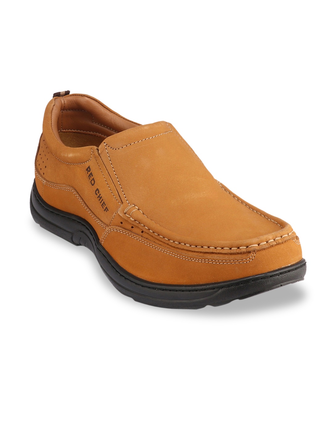 

Red Chief Men Tan Brown Leather Loafers
