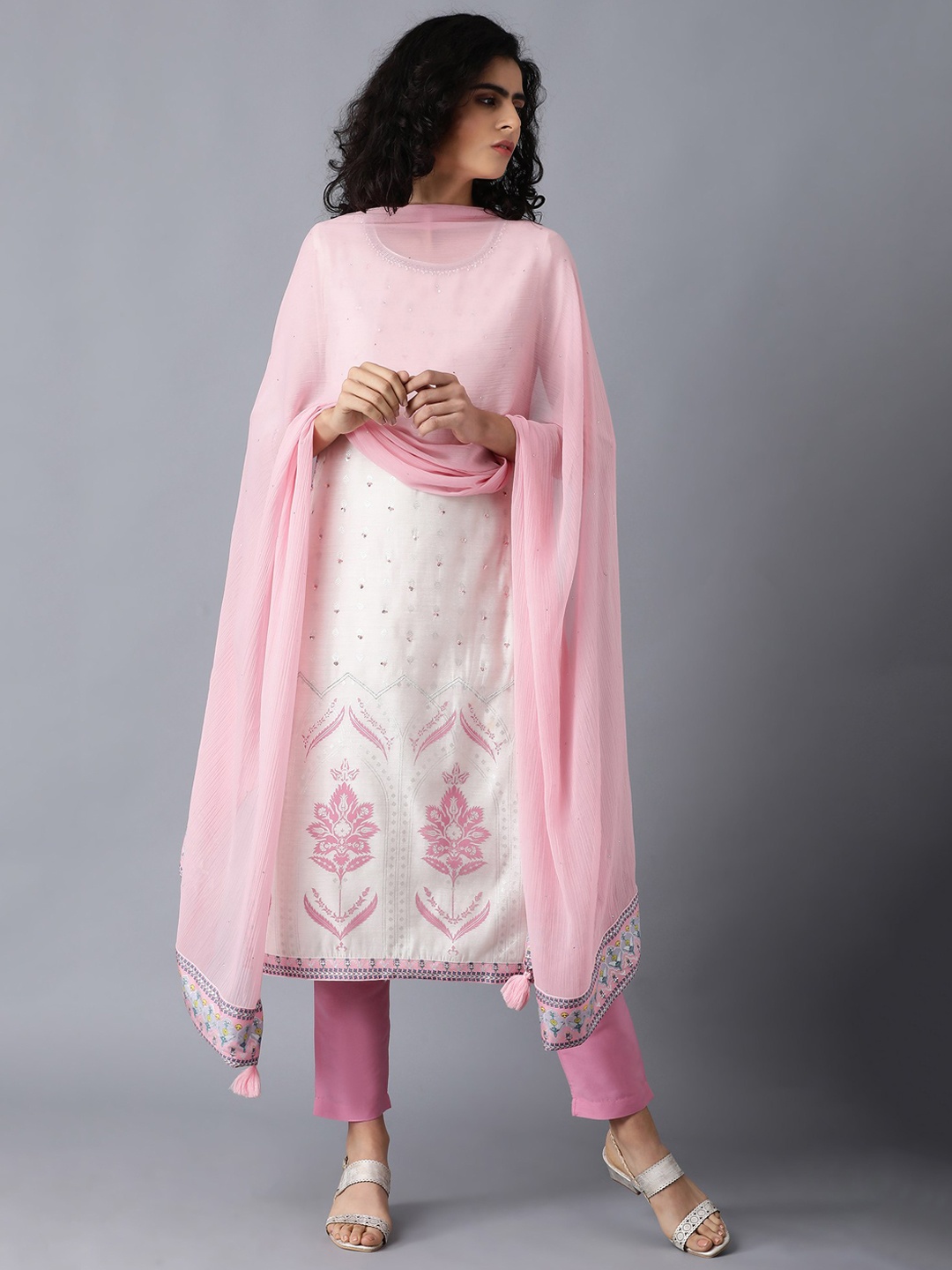 

WISHFUL Pink Solid Dupatta