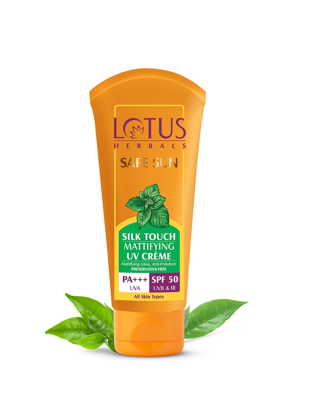 

Lotus Herbals Safe Sun Silk Touch SPF 50 PA+++ Anti Pollution Mattifying UV Creme - 75g, Orange