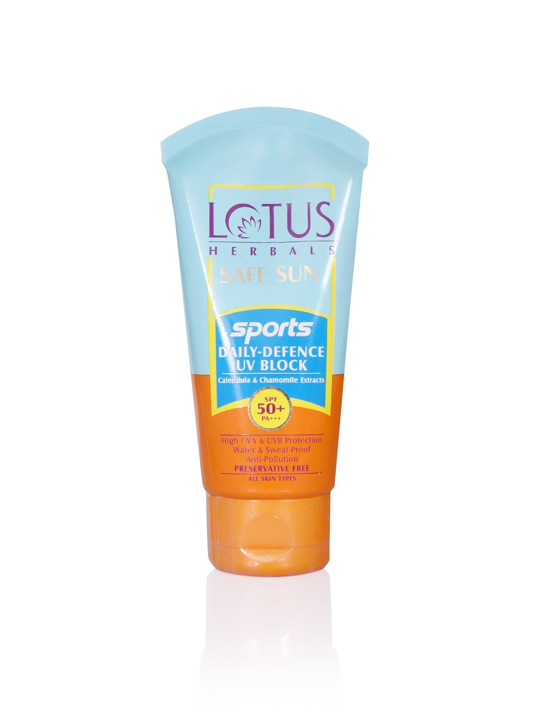 

Lotus Herbals Safe Sun Sports Daily-Defence UV Block SPF 50+ PA+++ - 40 g, Orange