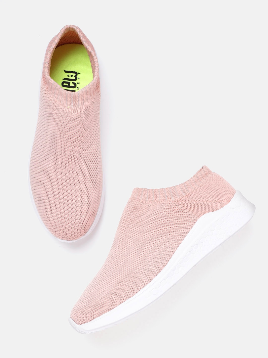 

Crew STREET Women Pink Woven Design Slip-On Sneakers