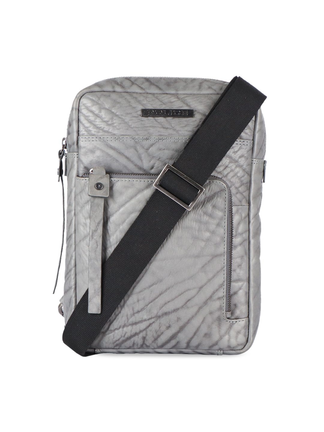 

Police Men Grey Textured Leather Backpack