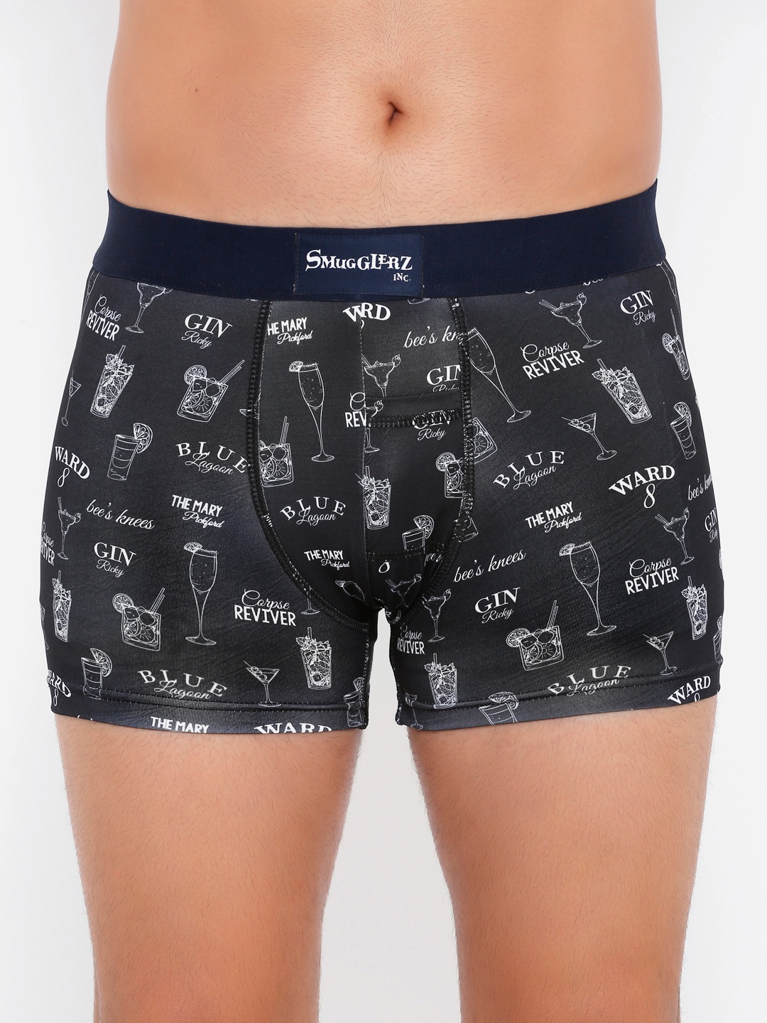 

Smugglerz Men Black & White Printed Trunks GIN BLACKBOARD-SMUNDIES