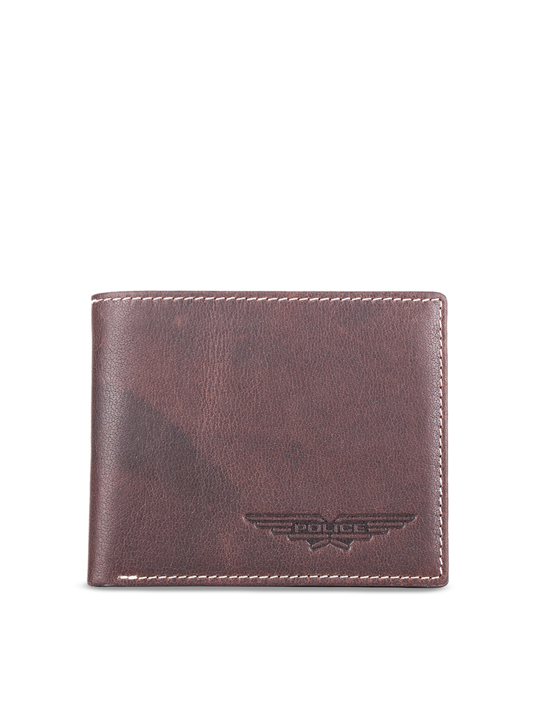

Police Men Brown Textured Leather Two Fold Wallet