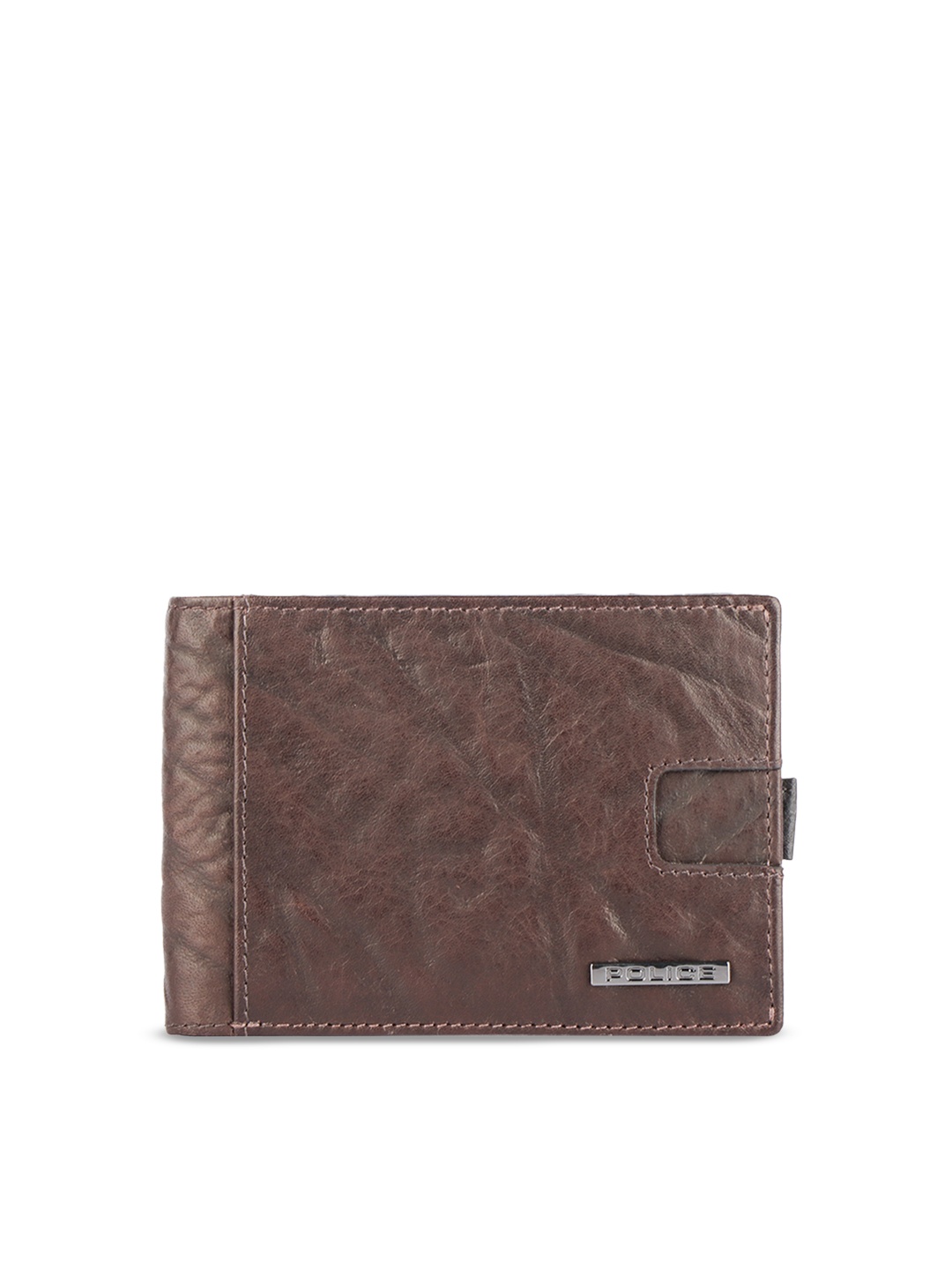 

Police Men Brown Textured Leather Two Fold Wallet