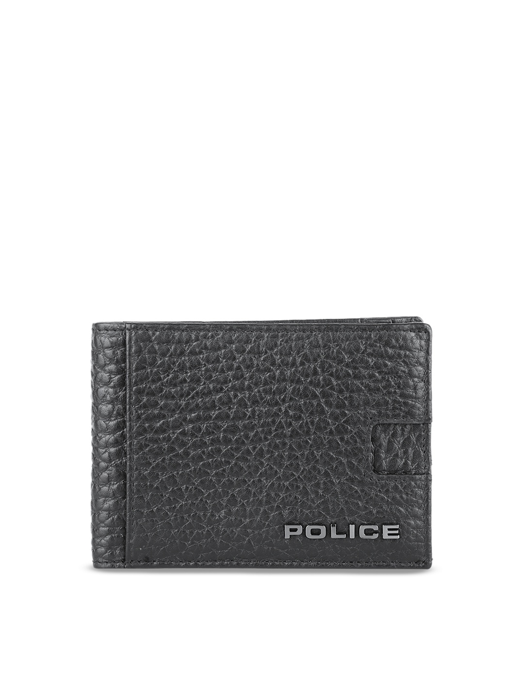 

Police Men Black Textured Leather Two Fold Wallet