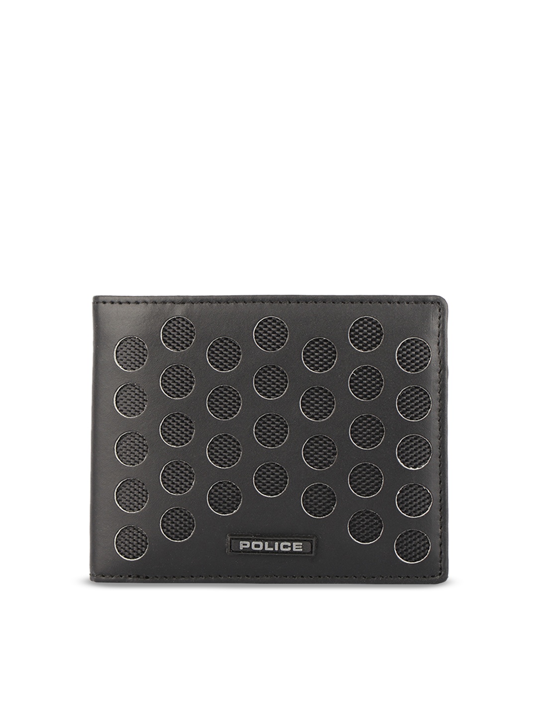 

Police Men Black Textured Leather Two Fold Wallet, Navy blue