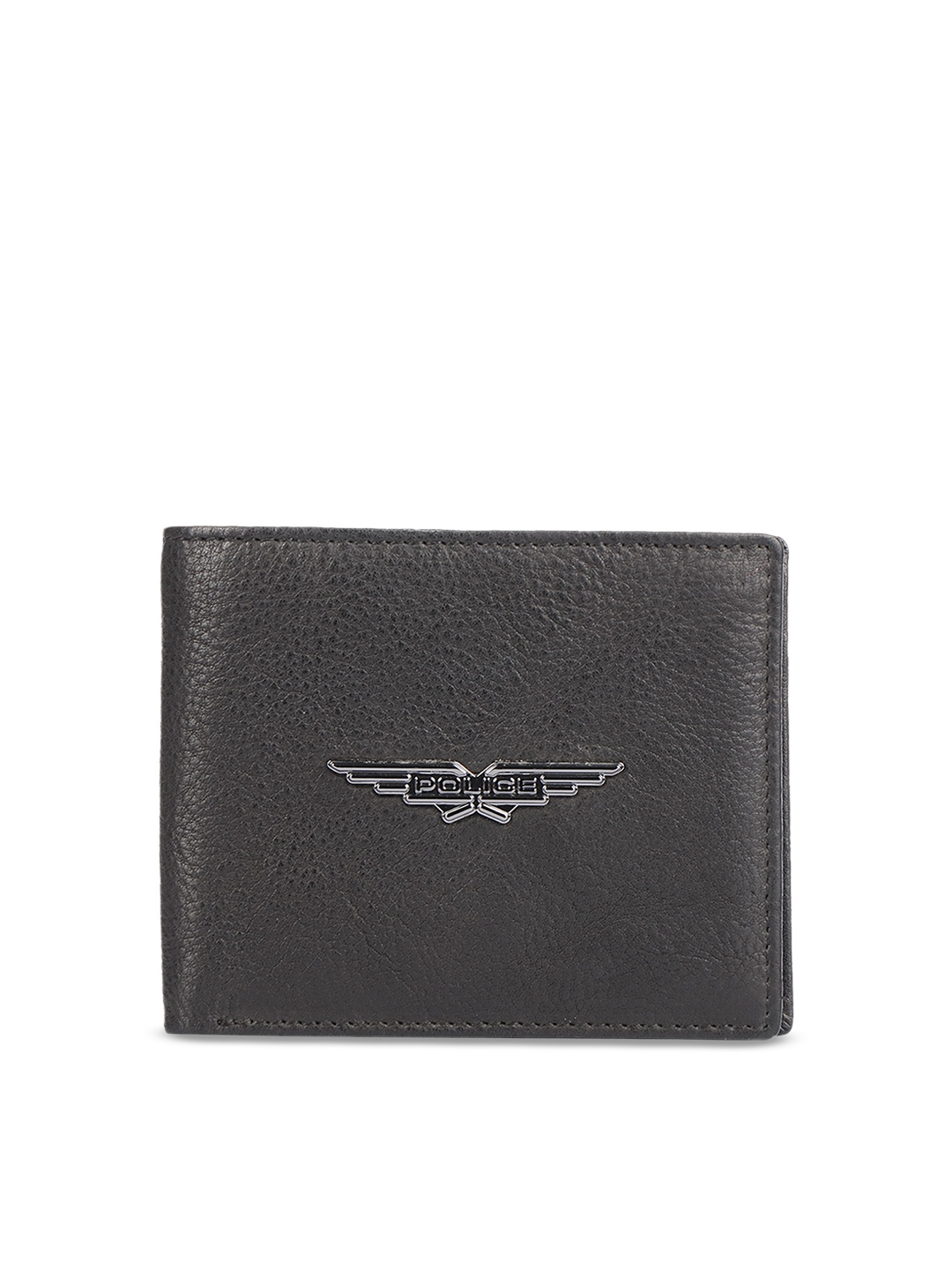 

Police Men Black Textured Leather Two Fold Wallet