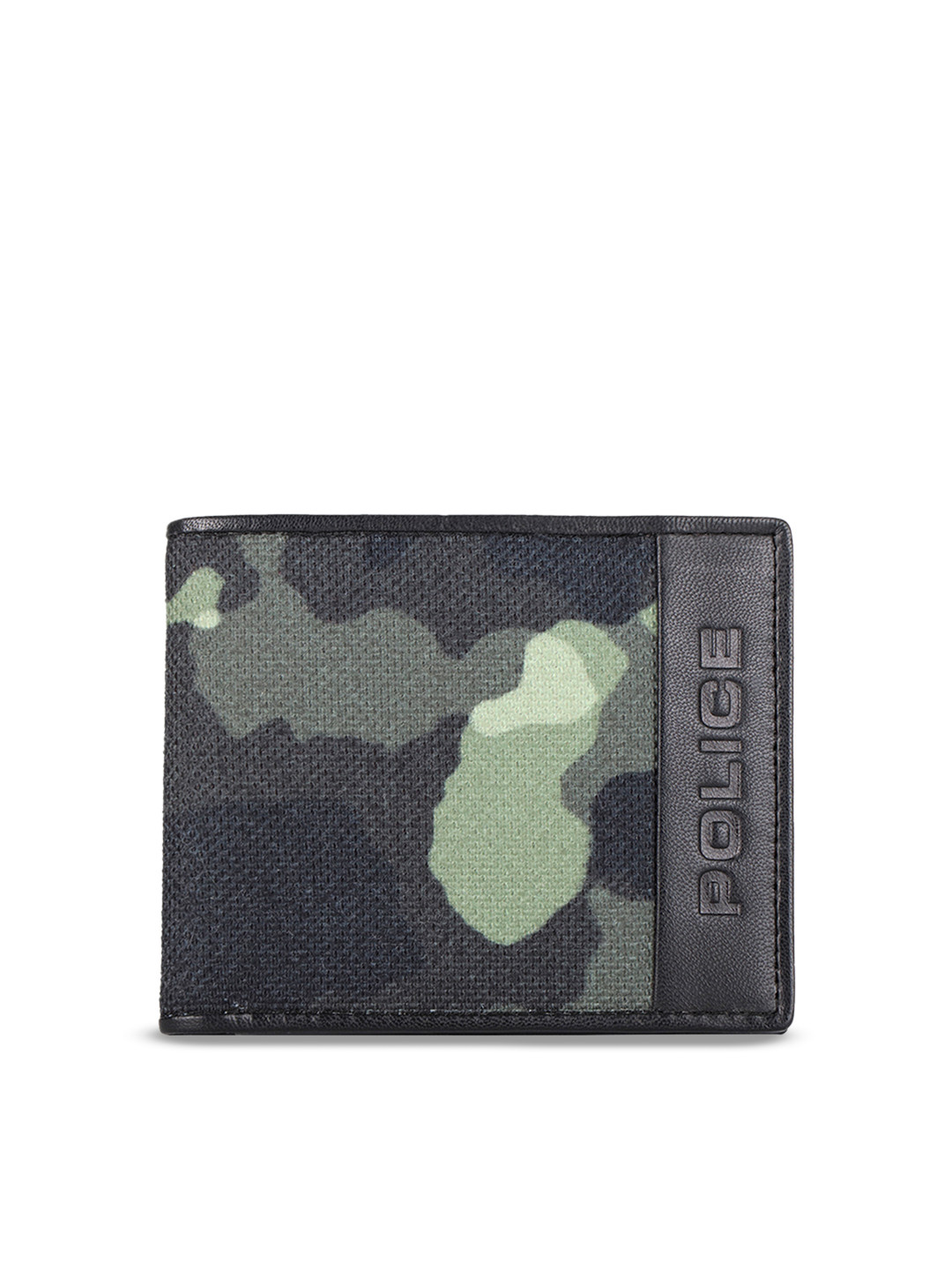 

Police Men Black Printed Two Fold Leather Wallet
