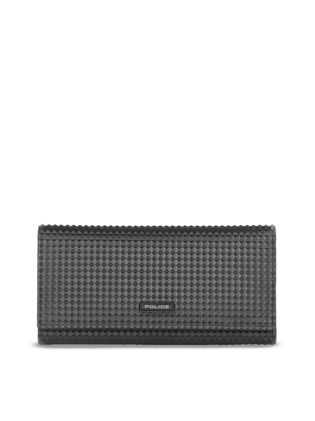 

Police Women Black Textured Leather Envelope Wallet