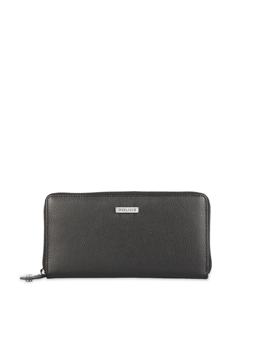 

Police Men Black Textured Zip Around Leather Wallet