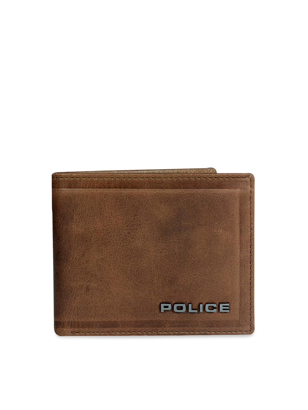 

Police Men Brown Solid Two Fold Leather Wallet