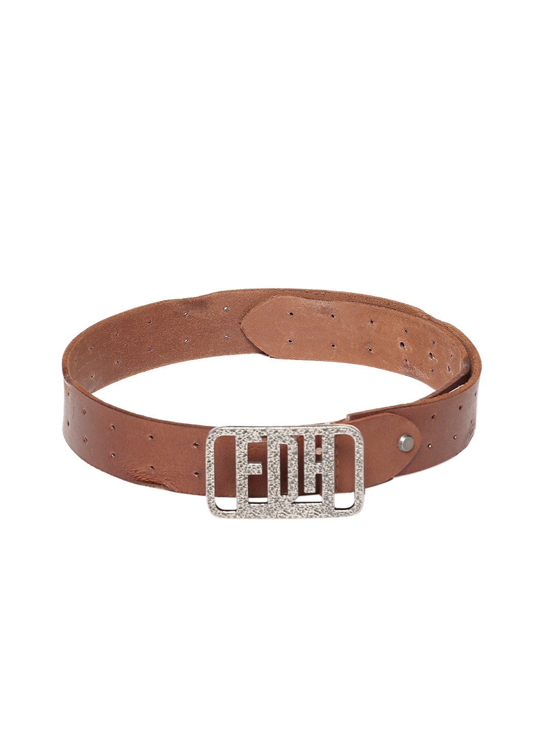 

Ed Hardy Men Tan Brown Textured Leather Belt