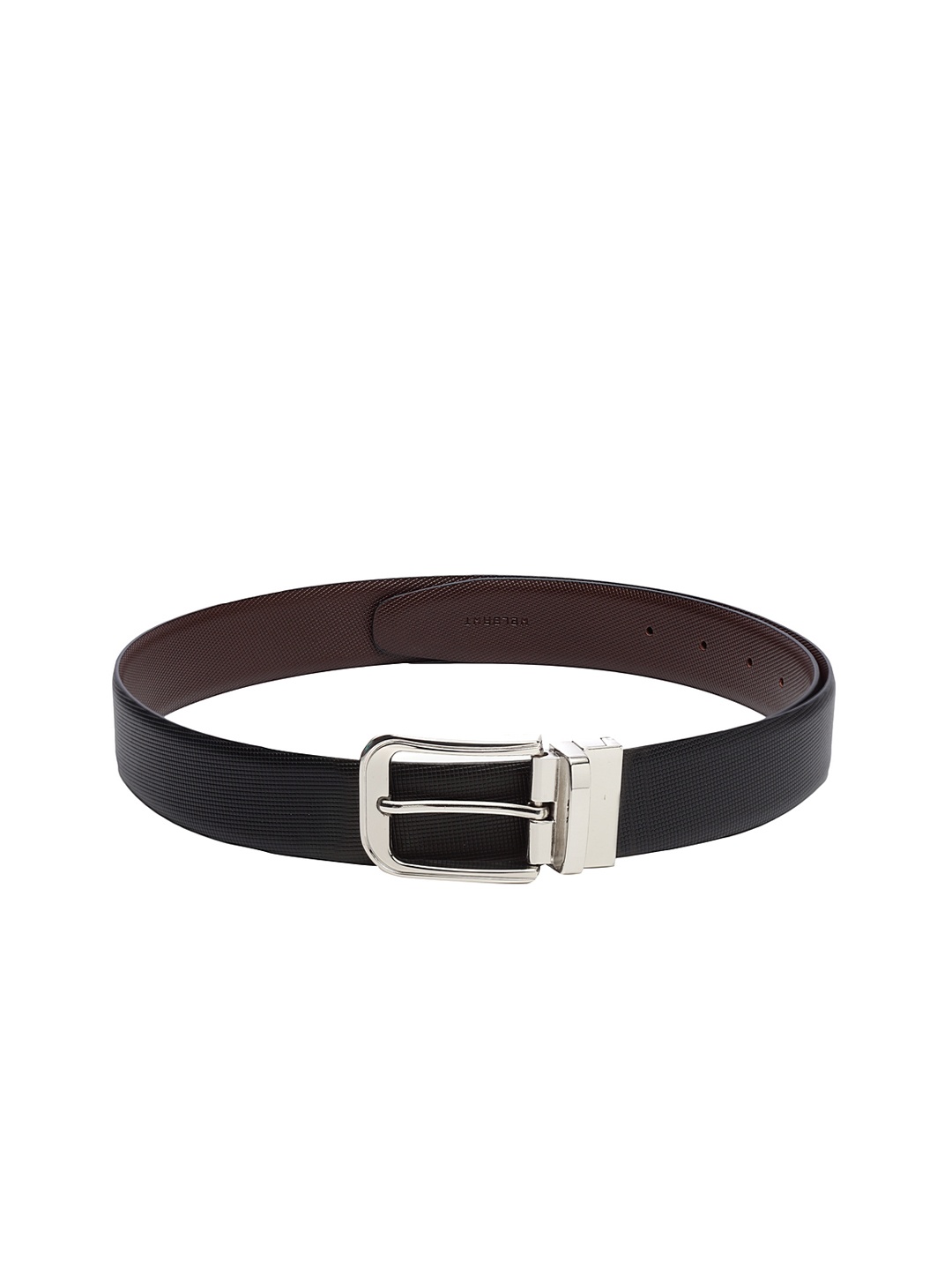 

WELBAWT Men Black & Brown Solid Leather Reversible Belt