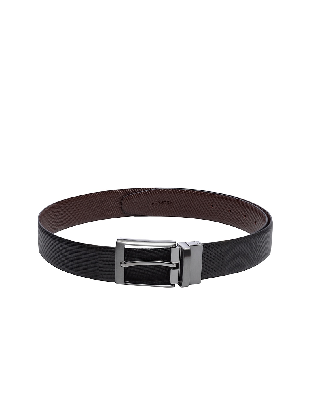 

WELBAWT Men Black & Brown Solid Leather Reversible Belt