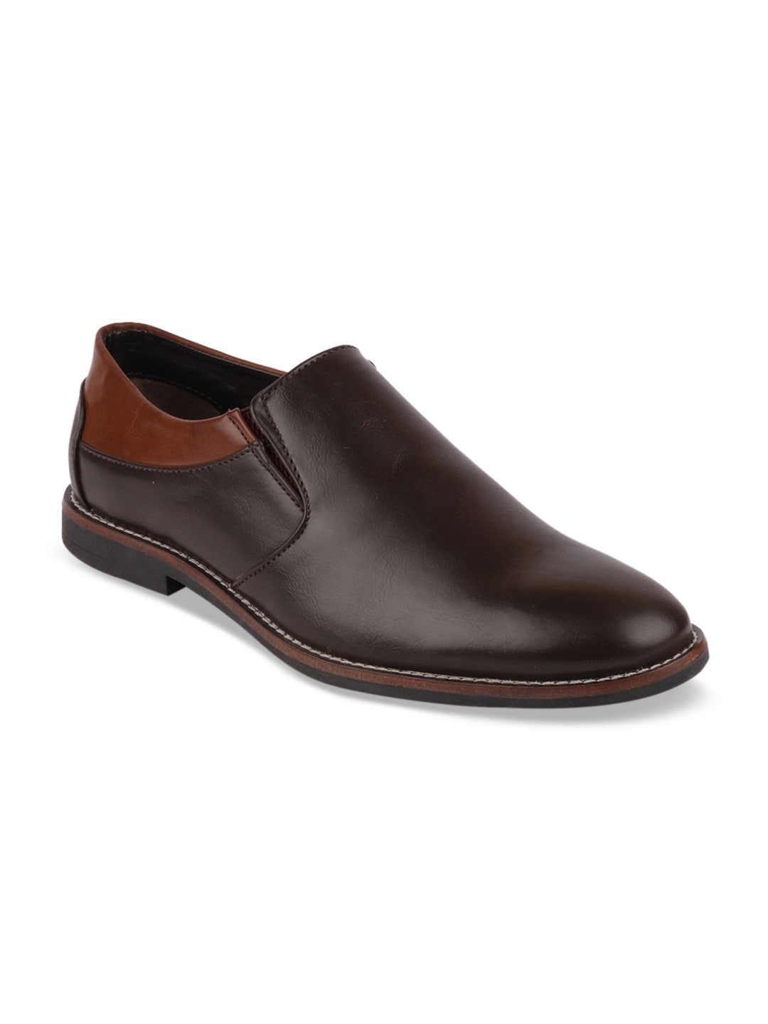 

FAUSTO Men Brown Solid Formal Slip-Ons