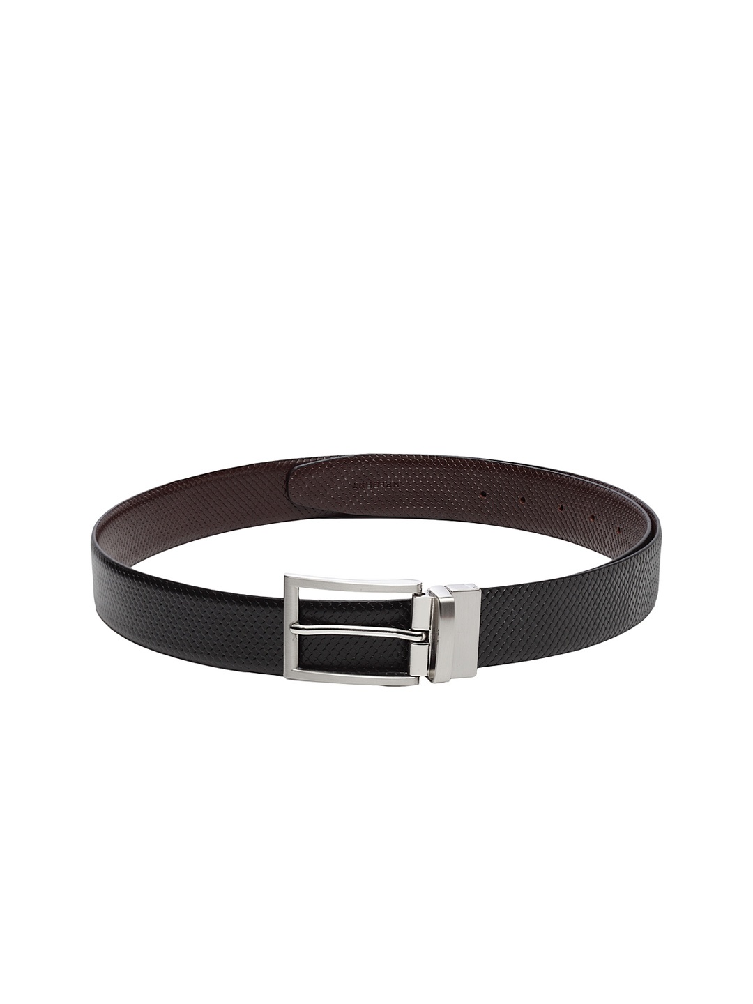 

WELBAWT Men Black & Brown Reversible Leather Belt