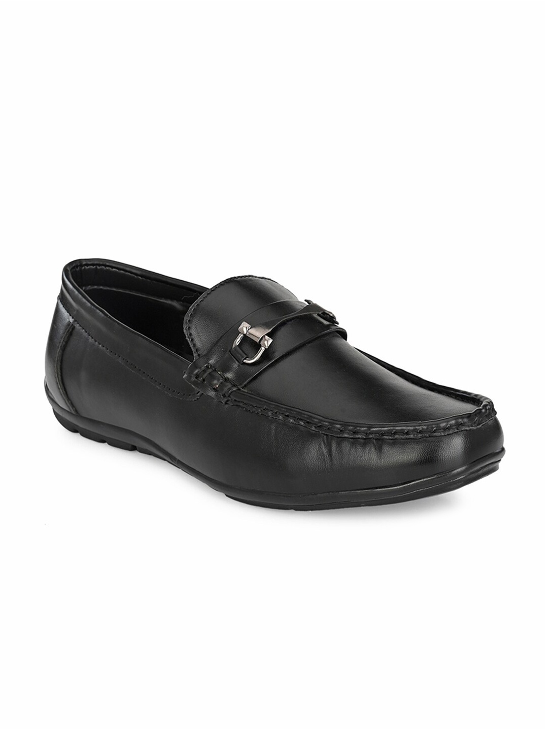 

John Karsun Men Black Solid Formal Loafers