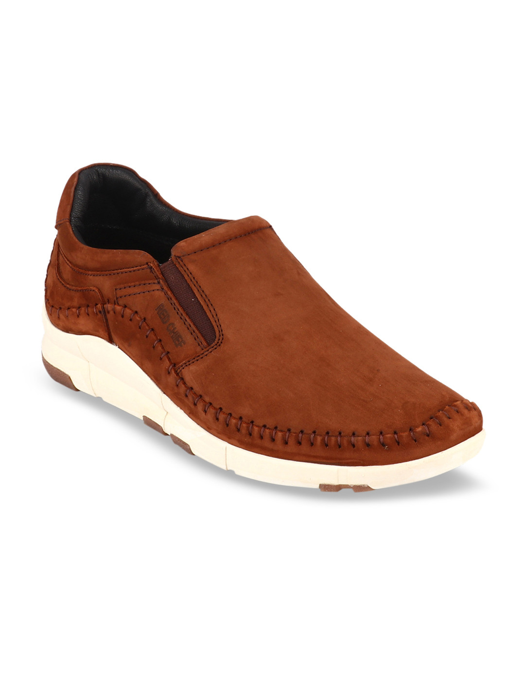 

Red Chief Men Brown Leather Slip-On Sneakers