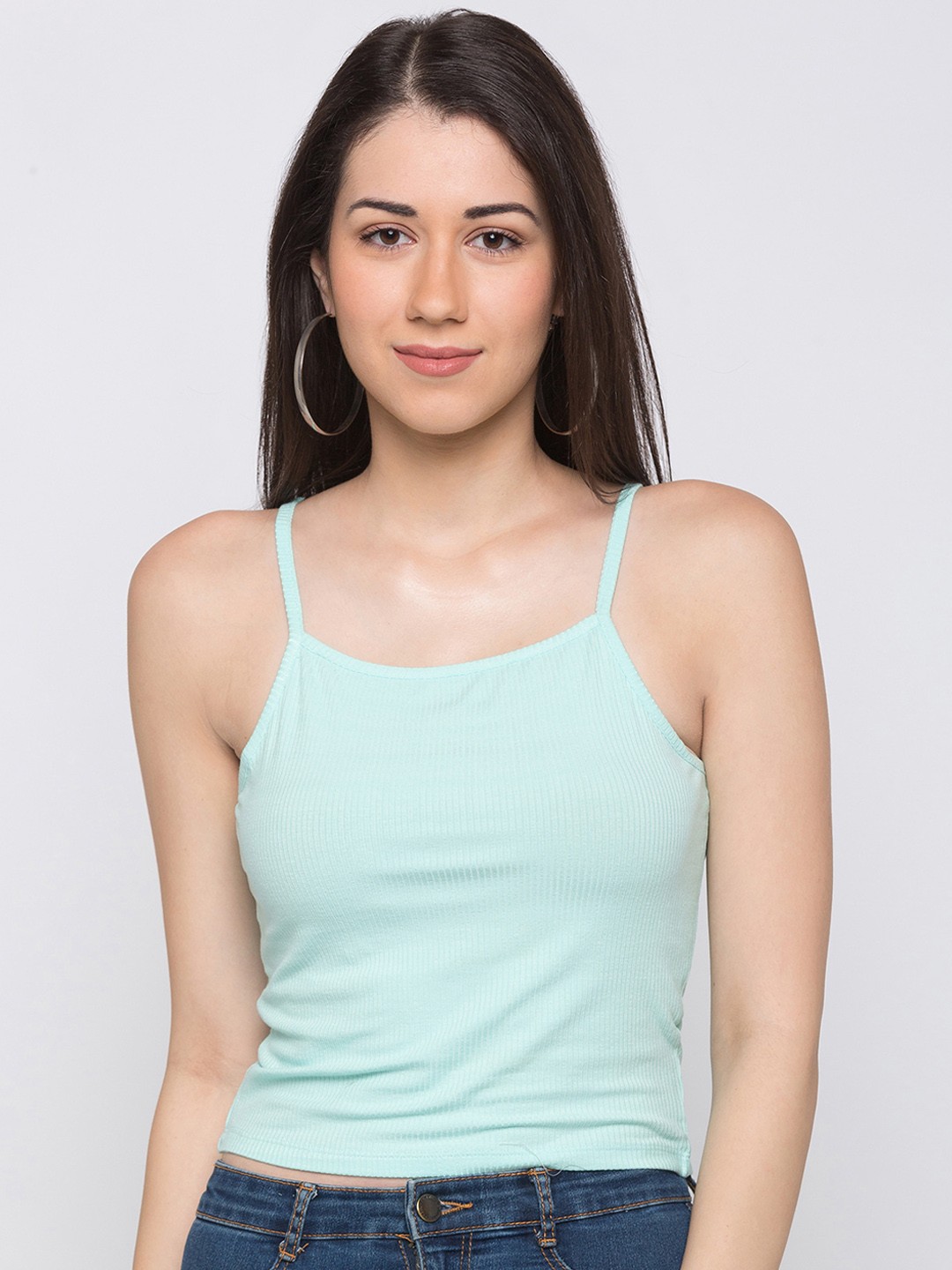 

Globus Women Sea Green Solid Pure Cotton Top