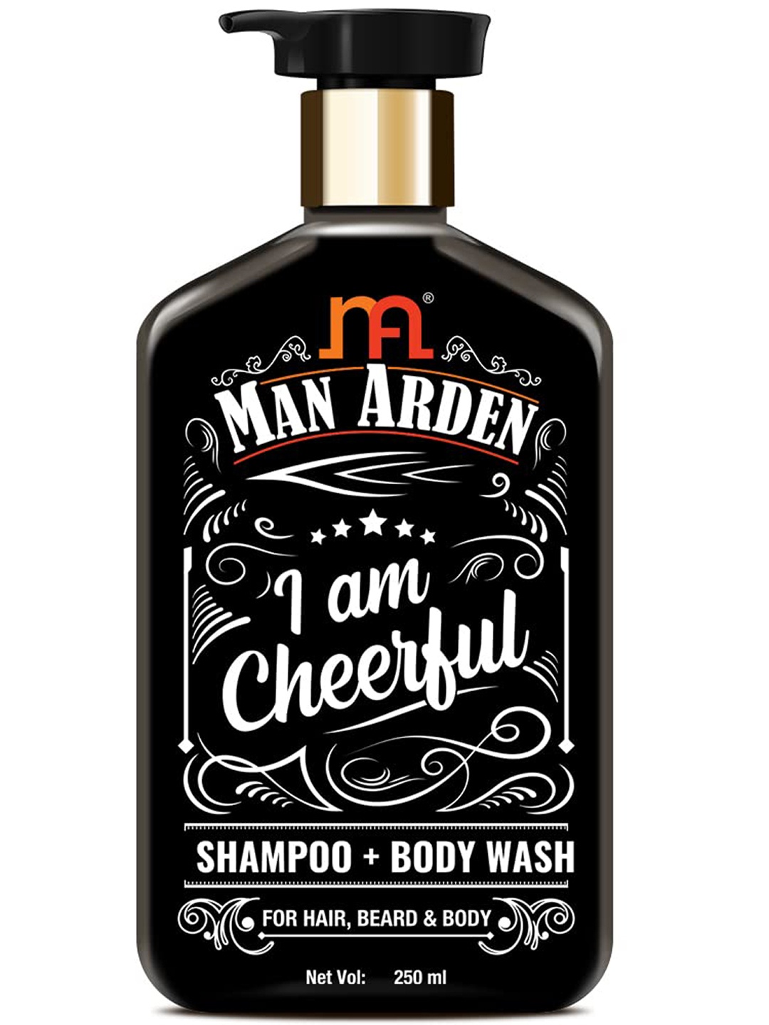 

Man Arden I Am Cheerful Shampoo + Body Wash 250ml, Black