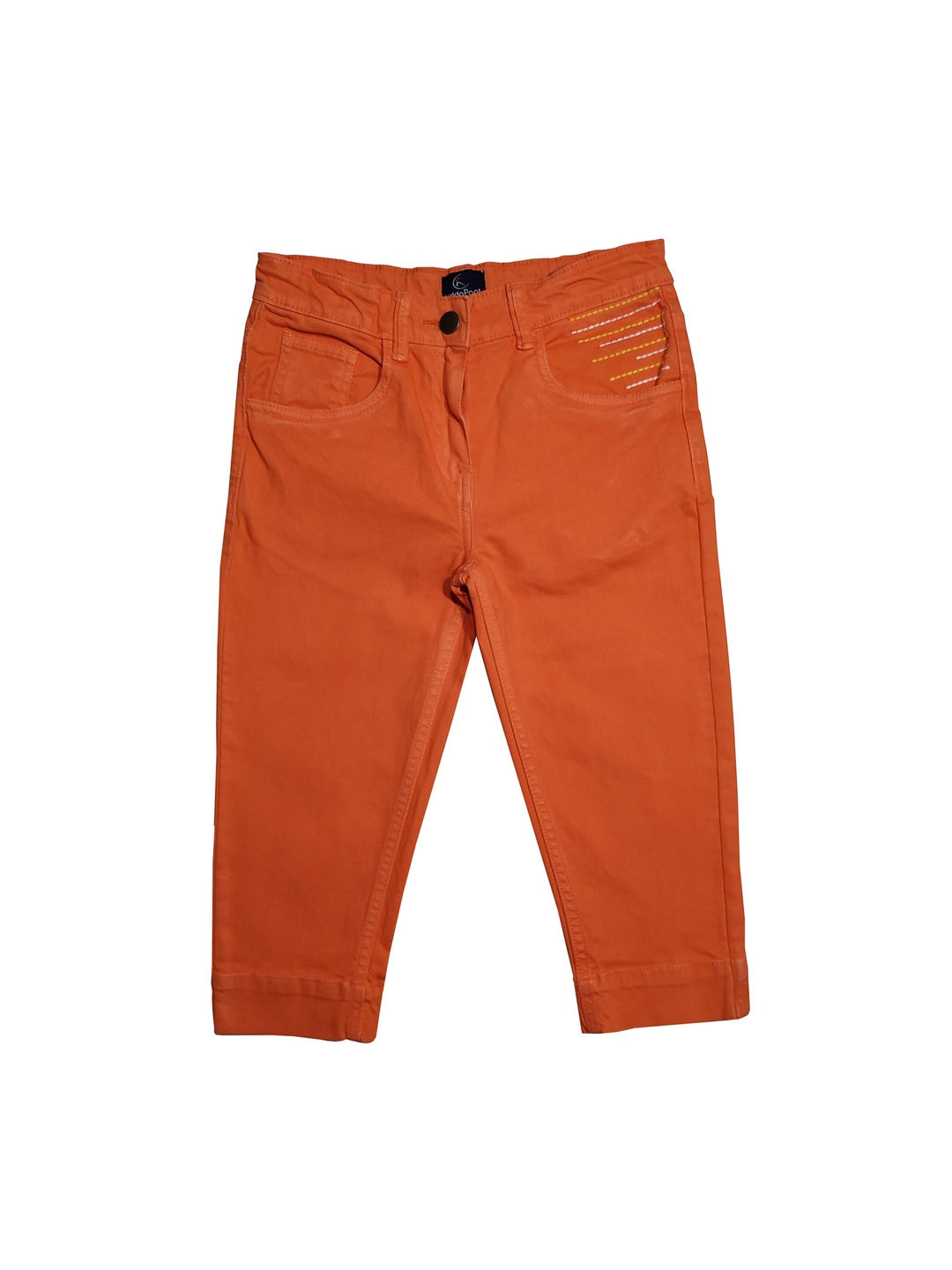 

KiddoPanti Girls Orange Regular Fit Mid-Rise Clean Look Stretchable Jeans