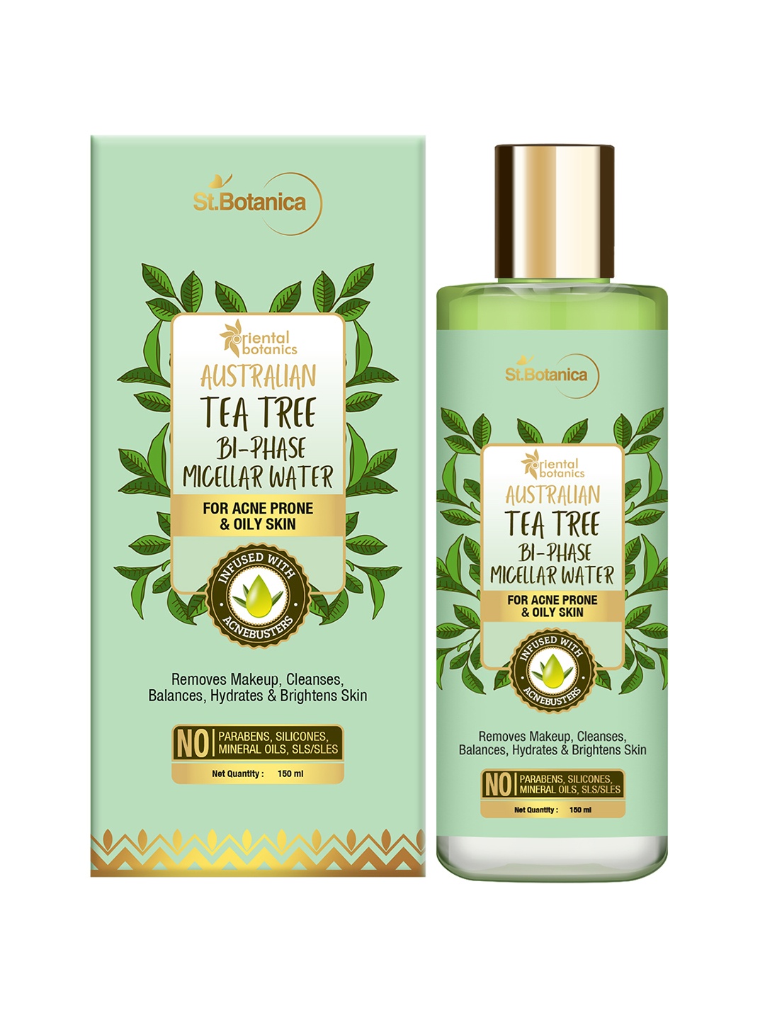 

Oriental Botanics Australian Tea Tree Bi-Phase Micellar Water 150ml, Green