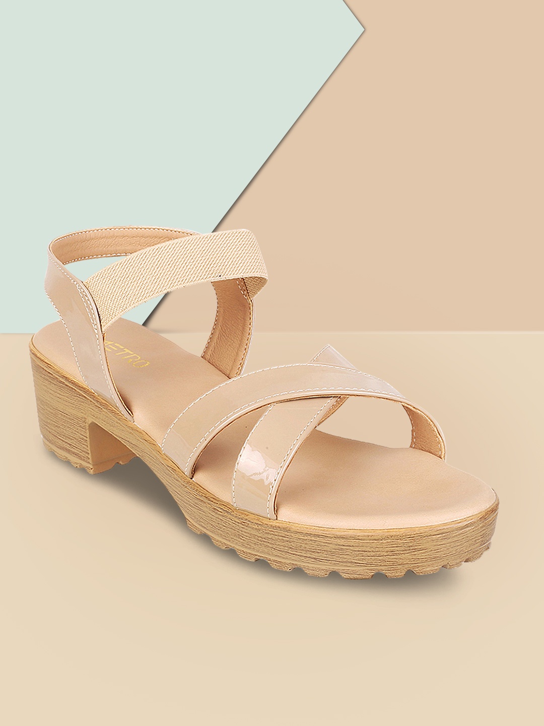 

Metro Women Beige Solid Sandals