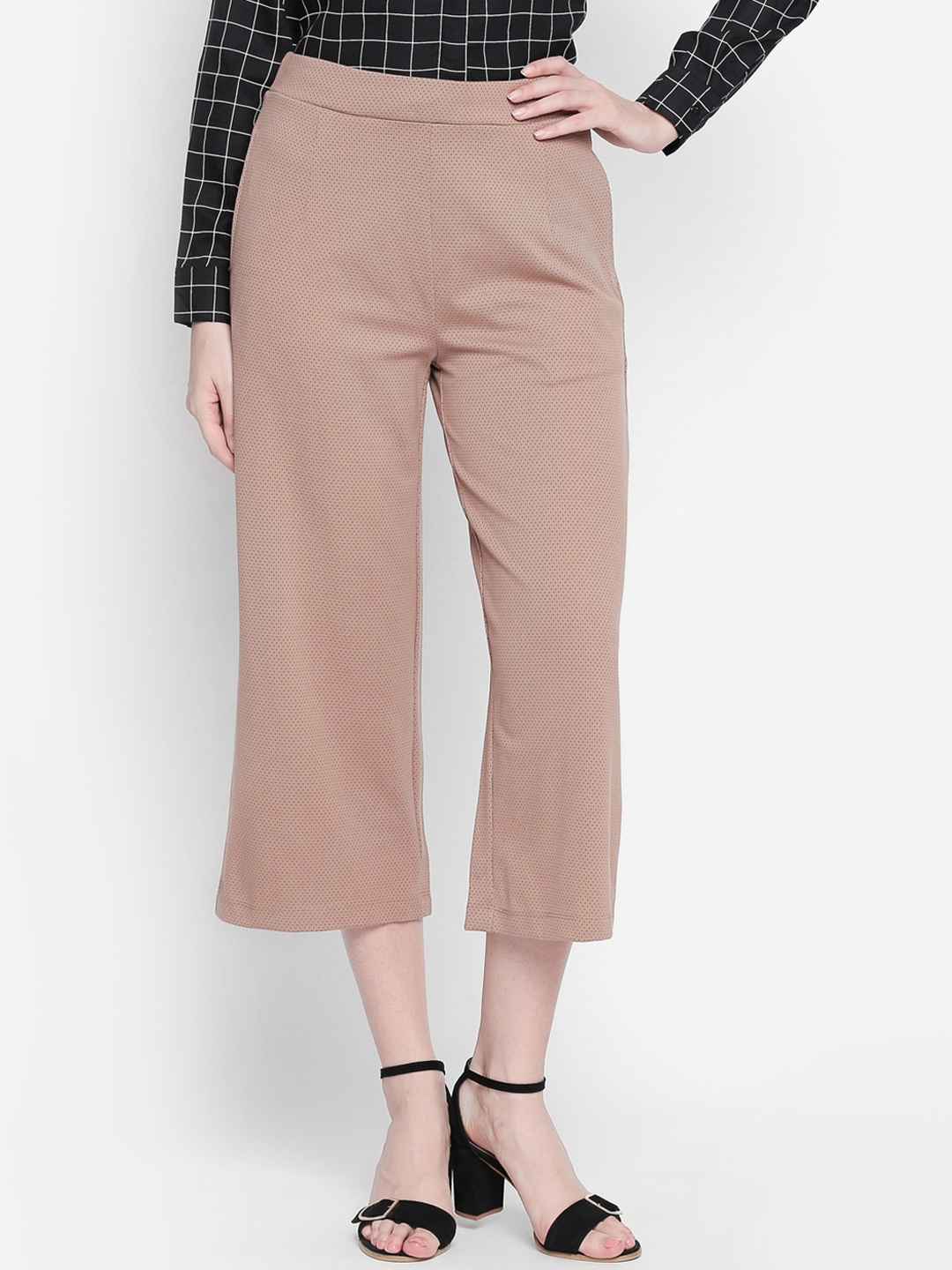 

Annabelle by Pantaloons Women Brown & Black Self Design Culottes
