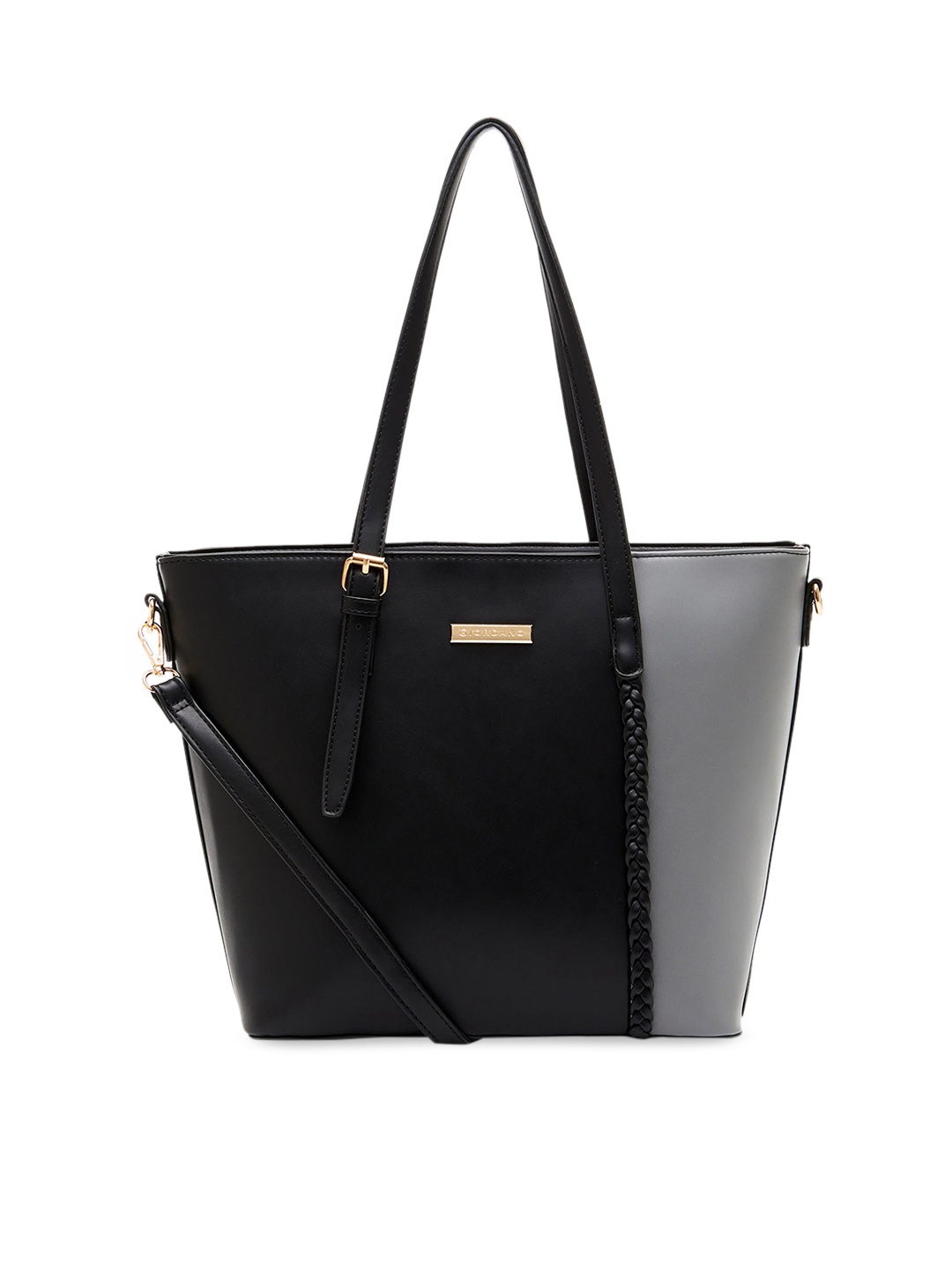 

GIORDANO Black & Grey Colourblocked Shoulder Bag